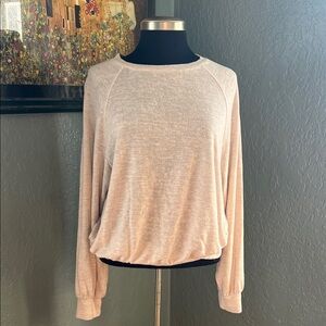 Casual Cream Long Sleeve Lightweight Top